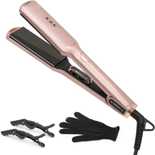Miniatura 9 de Mini plancha plana de 1/2 pulgada, pantalla LED, turmalina, titanio, placa de cerámica 4D giratoria de 360° para mujer, pelo corto, temperatura Oro