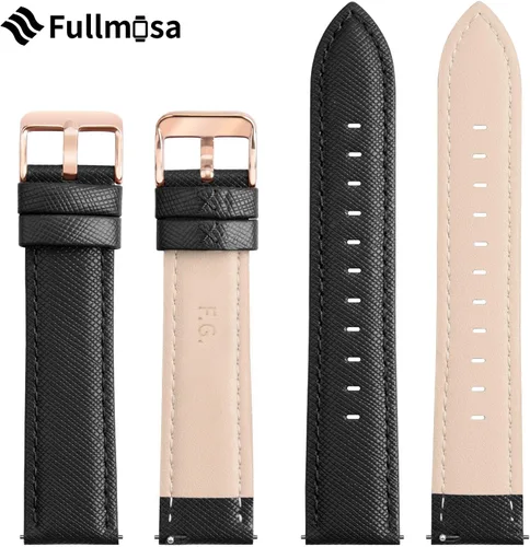 Miniatura 7 de Fullmosa Cross - Correa de repuesto de reloj de pulsera en cuero auténtico para hombres y mujeres, 0.551 in, 0.630 in, 0.709 in, 0.787 in, 0.866 in