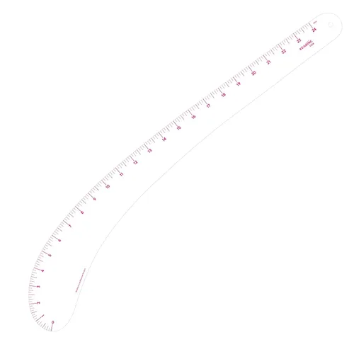 Miniatura 15 de KEARING Regla clásica curva francesa acrílica de 9 pulgadas (9.1 in), varía la forma de curva, regla de curva de medición de cadera transparente