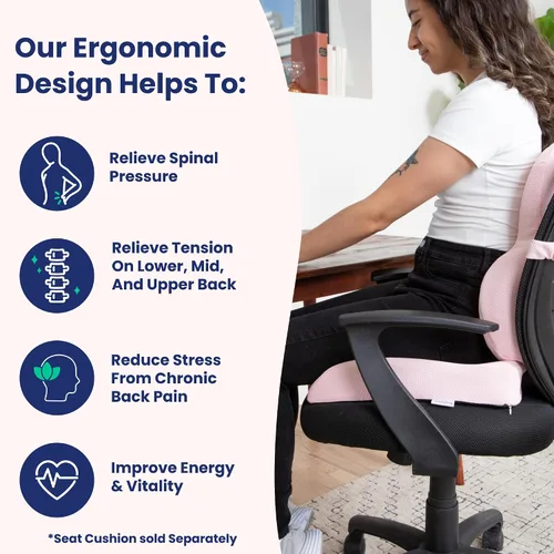 Miniatura 5 de Cojín ergonómico de alivio de espalda Accesorios de escritorio de oficina: Cojines de silla, cojín de asiento de coche, cojín de silla de oficina