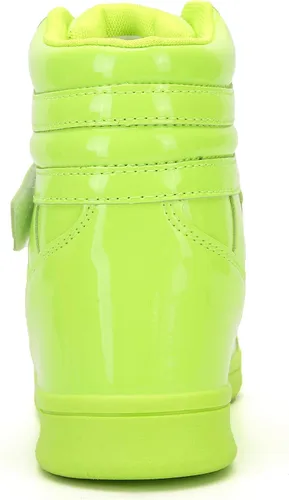 Miniatura 5 de UBFEN Womens High Top Ankle Support Sneakers Vibrant Colour Hidden Wedge Heel Retro 80s Tennis Shoes for Girls Cosplay Removable Insole Footwear