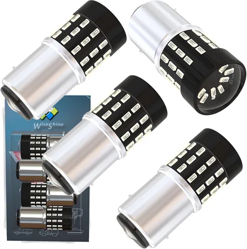 Miniatura 21 de BAU15S PY21W 1156PY 7507 7510 9507 Bombillas LED súper brillantes color amarillo ámbar de 54 SMD 3014 12V-24V para indicadores de posición, luz