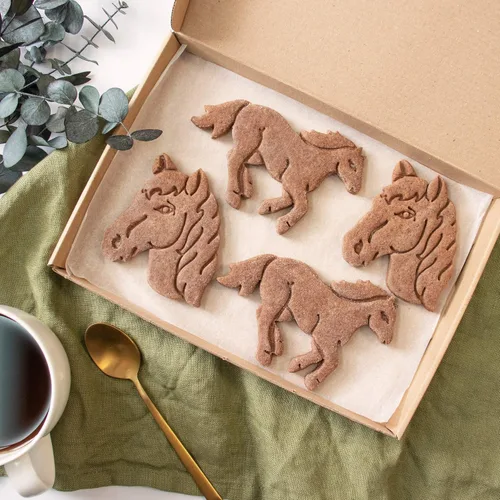 Miniatura 8 de Juego de 2 cortadores de galletas de caballo - Cabeza de caballo y diseños de correr, 2 piezas - Bakerlogy