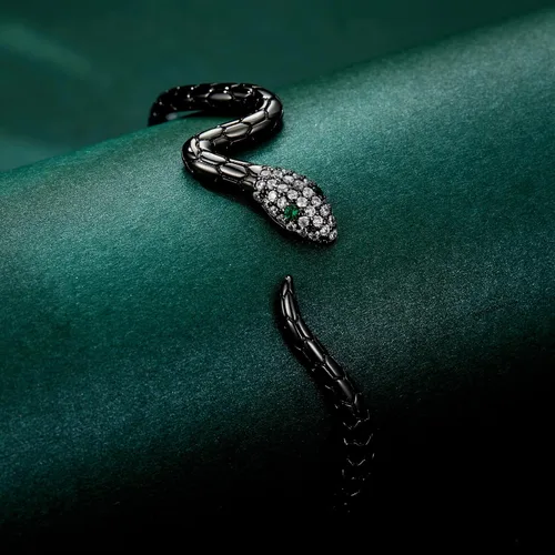 Miniatura 3 de Pulseras de serpiente, pulsera de serpiente ajustable, brazalete abierto, pulsera de plata con envoltura de serpiente de derivación, pulseras de oro