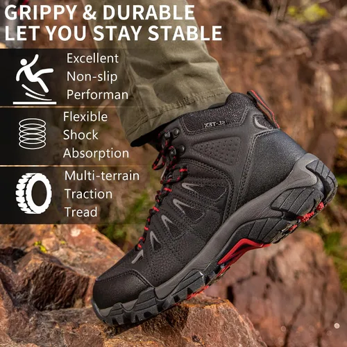 Miniatura 5 de SHULOOK Hiking Boots Men Waterproof Mid Boots Non-Slip LightWeight Comfortable