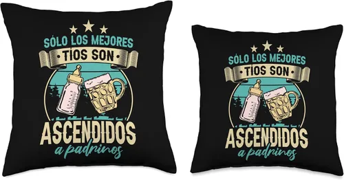 Miniatura 3 de Regalo De Padrino Divertido Para Hombres Solo Los Mejores Tíos Son Ascendidos A Padrinos - Almohada (16 x 16 pulgadas), multicolor