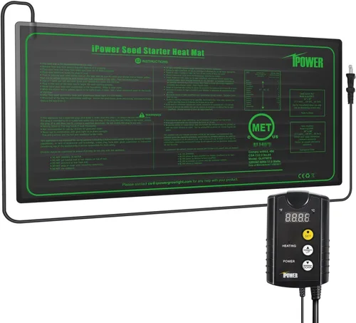 Miniatura 9 de iPower Tapete térmico de siembra de 10 x 20.75 pulgadas con película de carbono mejorada, almohadilla de inicio de germinación de plantas