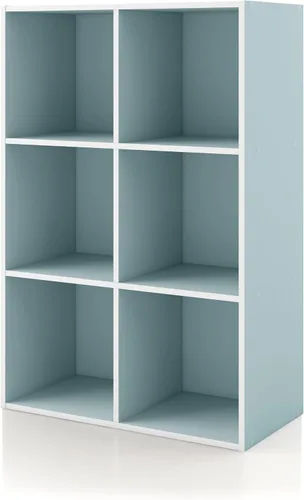 Miniatura 38 de Homes: Inside + Out Apexa - Estantería organizadora de almacenamiento de 2 cubos, estantería apilable de madera para cubos para organización