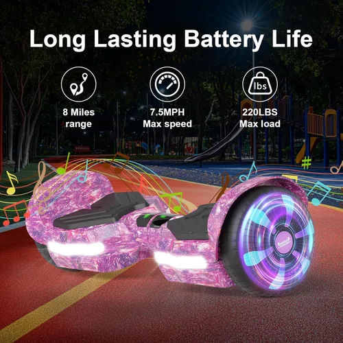 Miniatura 3 de Scooter, luces LED Bluetooth y Corlorful, potencia de rango de 7.5 mph y millas por motor dual de 250 W, regalos para niños y adultos, niñas y niños