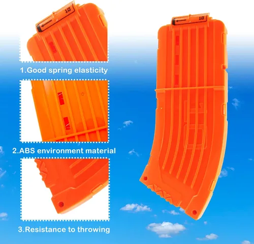 Miniatura 4 de BOROLA 10 dardos curvados cargador cargador clip de recarga rápida compatible con Nerf Elite (naranja, 3 piezas)
