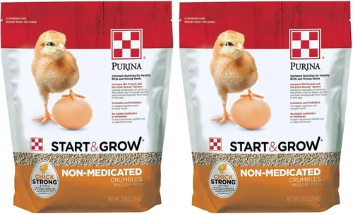 Miniatura 10 de Purina Comience y crezca Alimento para pollitos no medicados Crumbles Nutricionalmente completo - Bolsa de 5 libras (5 libras)