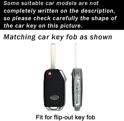 Miniatura 2 de ontto Carcasa para llavero de 3 botones con llavero compatible con control remoto plegable Kia Flip, carcasa duradera de TPU para Forte Seltos Soul