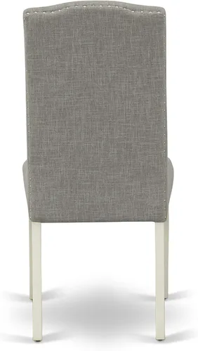 Miniatura 10 de East West Furniture HBEN3-LWH-06 - Juego de mesa de comedor de 3 piezas que contiene una mesa de comedor redonda con pedestal y 2 sillas Parsons
