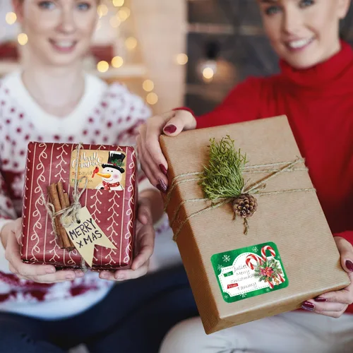Miniatura 6 de 80 Etiquetas Adhesivas Grandes de Papel de Aluminio para Regalos de Navidad, 8 Diseños Jumbo - Etiquetas de Nombre de Navidad de y para Navidad