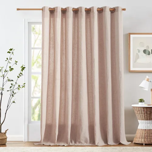 Miniatura 35 de jinchan Cortinas de 108 pulgadas Mezcla de Lino de Lino Semi Transparentes Filtrado de Luz y Resplandor Cortinas Extra Largas para Sala de Estar