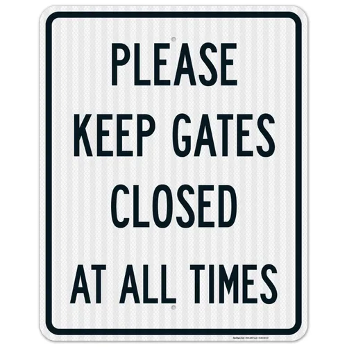 Miniatura 13 de Letrero con texto en inglés "Please Keep Gates Closed at All Times", 12 x 18 pulgadas, 3M EGP reflectante aluminio .063, resistente a