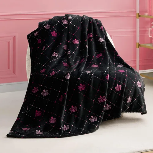 Miniatura 10 de Juicy Couture Berry Happy - Manta de felpa de 50 x 70 pulgadas, color rosa, mantas decorativas para sofás, mantas para sillas y camas