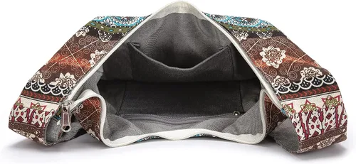 Miniatura 15 de Bolsa de hombro para mujer, de lona en estilo hippie/bohemio para llevar cruzada al hombro, disponible en diferentes colores y estampados