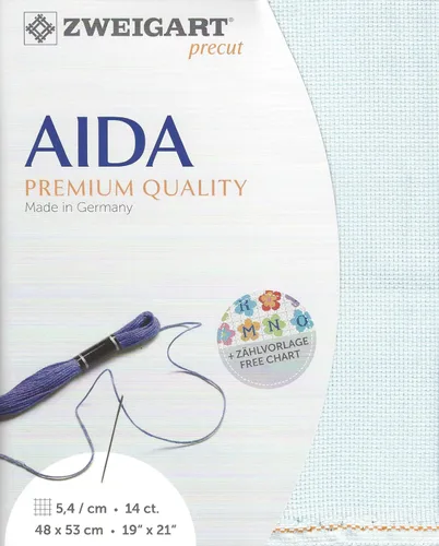 Miniatura 5 de Wizardi Stern-Aida 14 unidades negro 3706/720. Lona de costura, tela de punto de cruz, tela de bordado, lienzo de aguja. 100% algodón. Zweigart