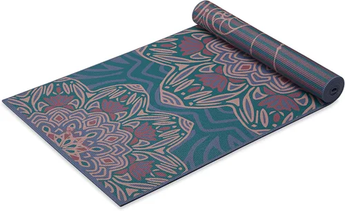Gaiam tapete de yoga prémium, estampado, extra grueso y antideslizante, de 15/64 pulgadas, para todo tipo de yoga, de pilates y de ejercicios en el