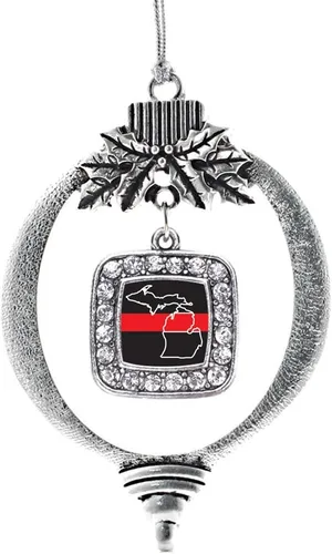 Miniatura 52 de Inspired Silver - Nana púrpura - Adorno de Navidad plateado - Adorno cuadrado para árbol de Navidad con circonita cúbica - Decoración colgante