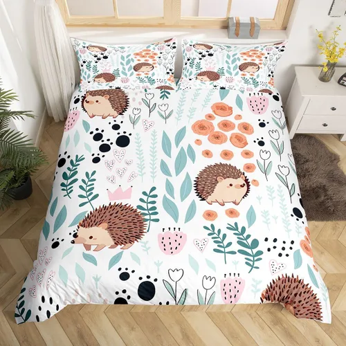 Miniatura 20 de Erosebridal Juego de ropa de cama individual de animales de la selva para niñas y niños, funda de edredón de elefante oso, tigre, león, safari
