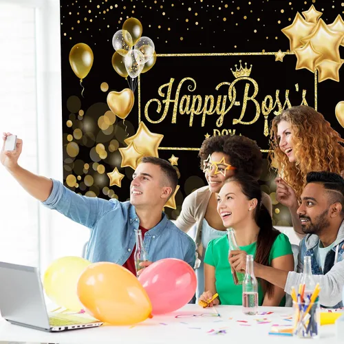 Miniatura 6 de Mixweer Fondo de 71 x 43 pulgadas para el Día del Jefe, cartel internacional para fotografía de oficina, decoración de fondo, suministros de fiesta