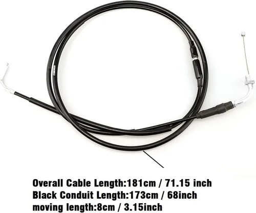 Miniatura 5 de NIBBI Cable de acelerador, cable de acelerador Go Kart de 71 pulgadas, cable universal de acelerador de motocicleta para minicicleta, Yamaha, Negro