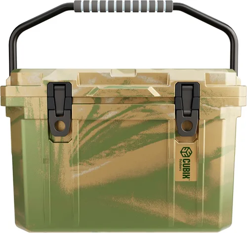Miniatura 3 de Cubix Outdoors - QuadraX - Enfriador rotomoldeado de 20 cuartos de galón - Retención de hielo de 5 días, hielera dura portátil con portavasos Hunter