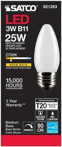 Miniatura 6 de Satco S21283 3B11/LED/927/FR/120V/E26-paquete de 6