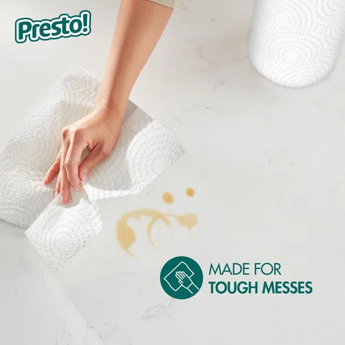 Miniatura 5 de Marca Amazon - Presto! Toallas de papel de cocina - Flex-a-Size, rollo familiar de 128 hojas, 16 rollos (8 paquetes de 2)