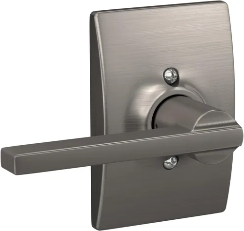 Miniatura 44 de Schlage F10 LAT 626 CEN Latitude - Manilla de puerta con moldura Century, cerradura de paso para pasillo y armario, cromo satinado