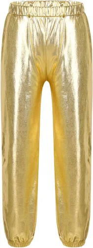 Miniatura 2 de Pantalones de baile de hip hop para niños y niñas, pantalones de harén metálicos brillantes, ropa de baile callejero