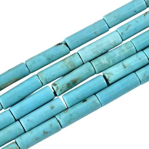 Miniatura 15 de HAAMIIQII Cuentas de tubo de amazonita natural de 0.512 x 0.157 in, cuentas sueltas de piedra cilíndrica para fabricación de joyas, 15 pulgadas