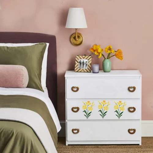 Miniatura 6 de Plantilla de lirio grande de 12 x 15 pulgadas para pintar en madera, lienzo, papel, tela, paredes y muebles, plantilla de flores, reutilizable