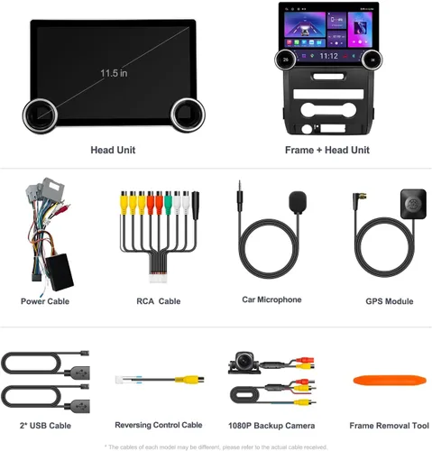 Miniatura 9 de para Ford F150/250 Radio 2009-2014 CarPlay inalámbrico Android Auto 11.5" Mandos duales Pantalla táctil QLED Estéreo de coche Control