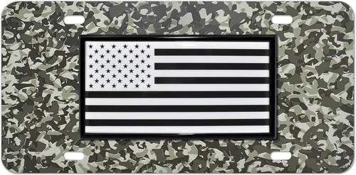 Miniatura 13 de Elektroplate Placa de matrícula negra con bandera de Estados Unidos invertida