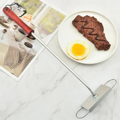Miniatura 4 de Hierro de marca BBQ con letras intercambiables y un práctico dibujo, ideal para marcar filetes, hamburguesas y pollo (1)