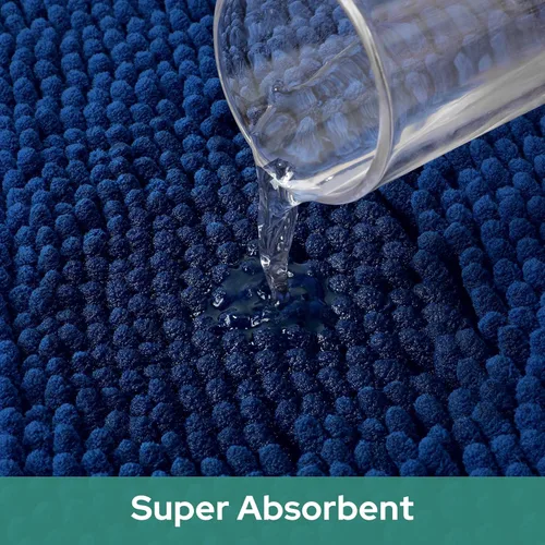 Miniatura 4 de HOMEIDEAS Alfombra de baño redonda, felpilla de lujo, extra suave y absorbente, antideslizante, lavable a máquina (rojo borgoña, 2 pies)