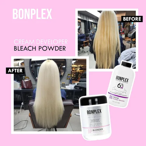 Miniatura 5 de Blonder Bleach en polvo, múltiples resultados rubios claros, sin polvo, menor olor, menos daño en el cuero cabelludo, 17.6 onzas