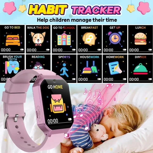 Miniatura 6 de Reloj inteligente para niños de 6 a 12 años, juguetes con 26 juegos, reproductor de música, pantalla táctil HD de 1.69 pulgadas, cámara de video