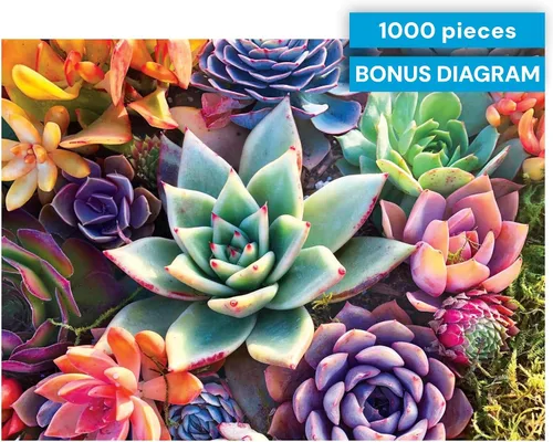 Miniatura 6 de Buffalo Games James Mertke - Rompecabezas rectangular de 1000 piezas para adultos, 26.75 x 19.75 pulgadas, diseño de plantas vibrantes, diagrama