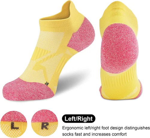 Miniatura 5 de Calcetines tobilleros para mujer, atléticos, de corte bajo, de compresión, acolchados, 5 pares