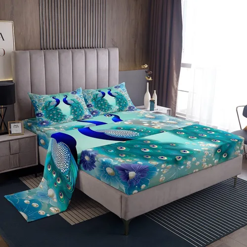Miniatura 33 de Outer Space - Juego de sábanas tamaño matrimonial para niñas y niños, diseño de arco iris, galaxia, estrellas, planeta, kawaii, pastel, rosa, azul