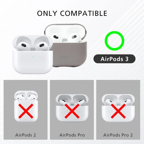 Miniatura 3 de Alto Funda protectora de cuero para Airpods 3, funda de carga, accesorios de cuero de anilina italiana para Apple AirPods 3 hombres y mujeres