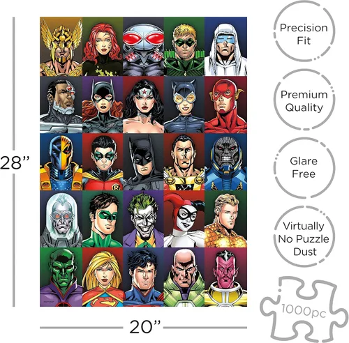Miniatura 2 de AQUARIUS DC Comics Puzzle Retro Cast (rompecabezas de 1000 piezas) – Mercancía y coleccionables con licencia oficial de DC Comics – Sin