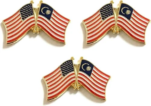 Miniatura 102 de 3 Pines de solapa con banderas de Estados Unidos y países internacionales, paquete de 3 pines dobles con diseño de banderas de Estados Unidos