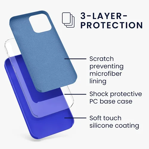 Miniatura 2 de kwmobile Funda compatible con Apple iPhone 12 Pro Max, funda de silicona TPU con acabado suave, color azul báltico