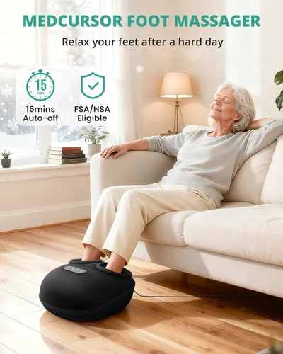 Miniatura 7 de Medcursor máquina masajeadora de pies con calor, rodamiento, amasado profundo, masajeador de pies shiatsu para proporcionar alivio del dolor, pies