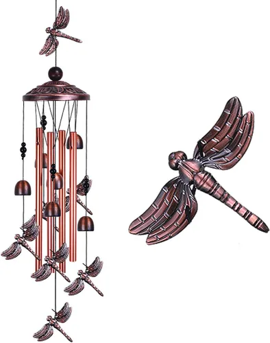 Miniatura 13 de Campanillas de viento de búho para decoración de interiores y exteriores, con 4 tubos de aluminio, 6 campanas, 7 búhos, 37 pulgadas, impermeables